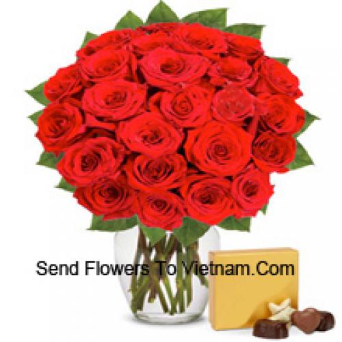 30 Red Roses with Imported Chocolates