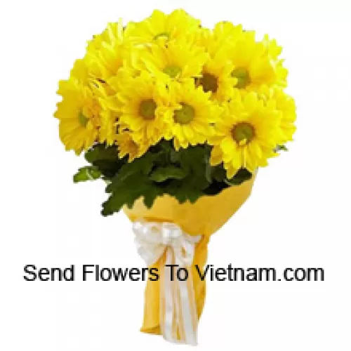تتكون هذه الزهور الرائعة من 18 جربيرا أصفر مع حشو موسمي