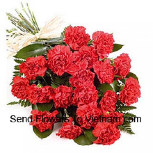 Pretty 24 Red Carnations