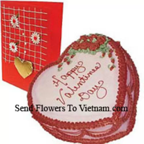 1 Kg (2.2 Lbs) Heart Shaped Strawberry Cake