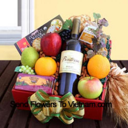 Assorted Gift Basket with Wine