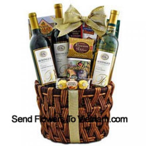 Basket Containing Imported Wine